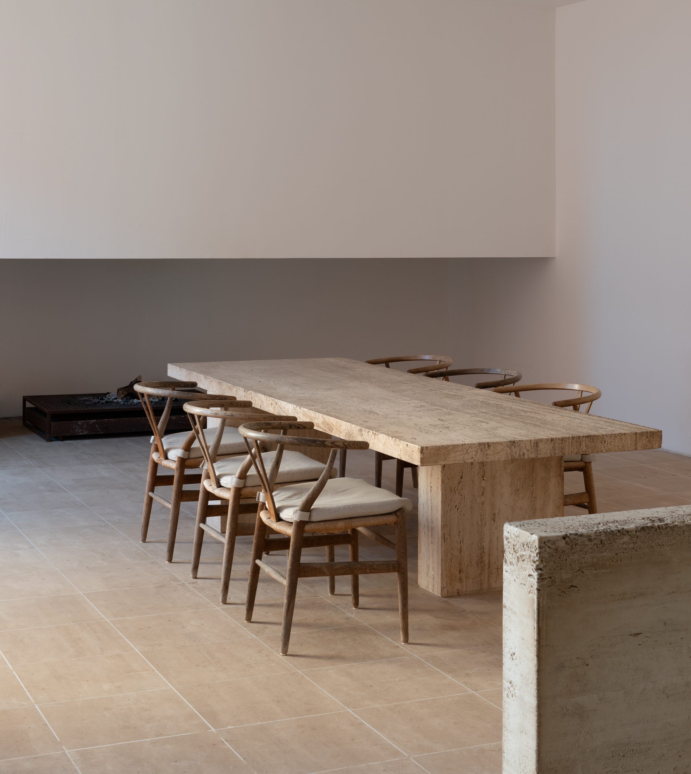 Travertine table - John Pawson