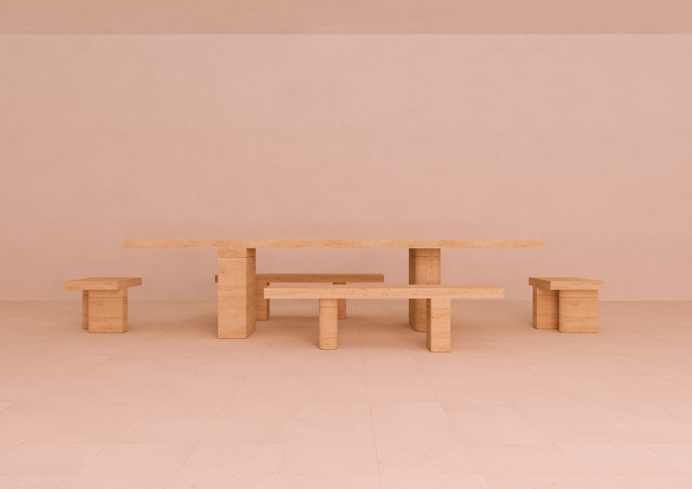 Travertine table - John Pawson