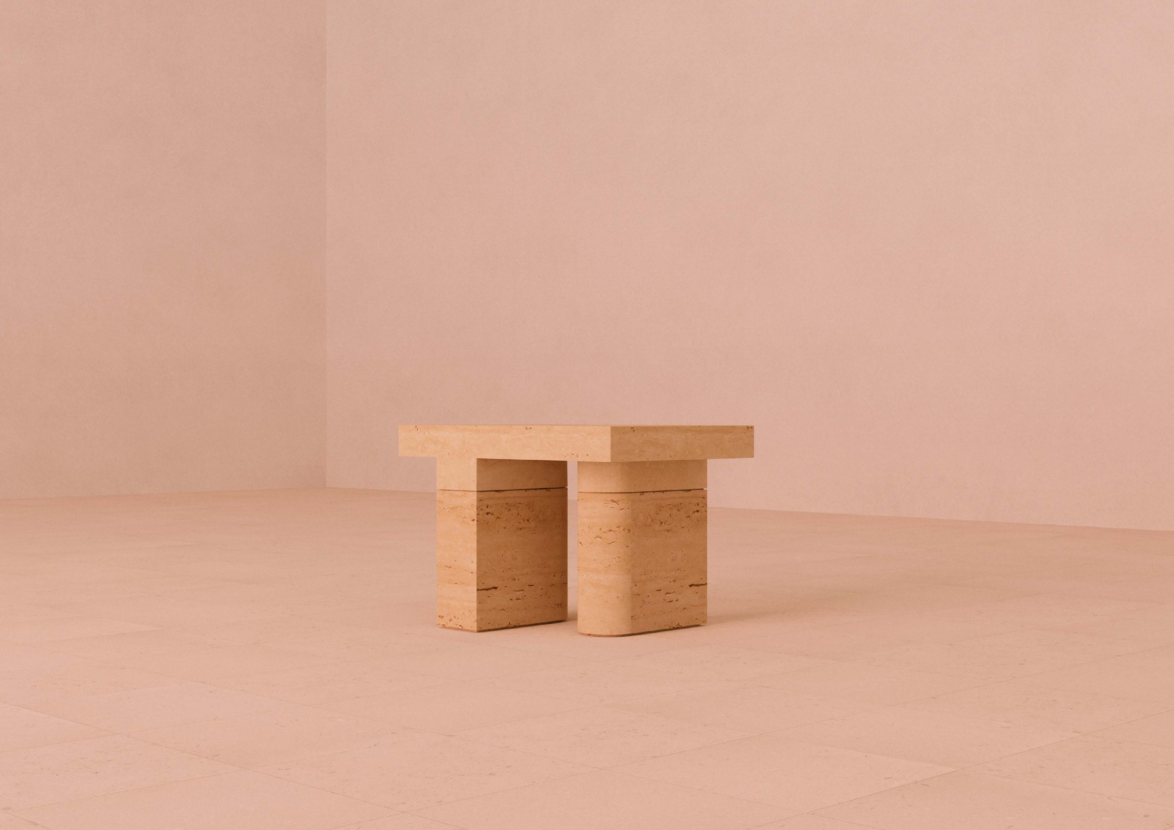 Travertine side table - John Pawson