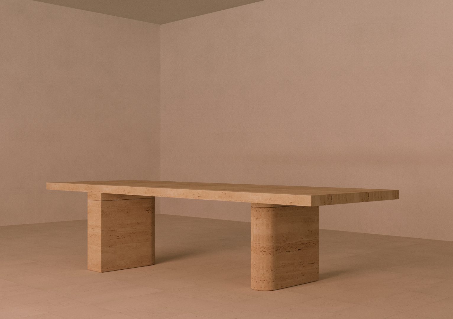 Travertine table - John Pawson